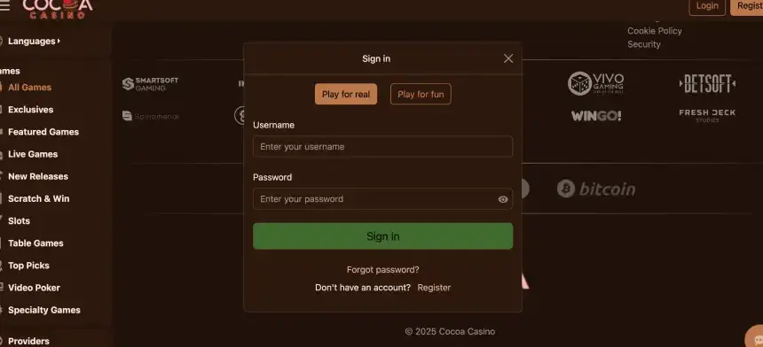 Cocoa Casino login