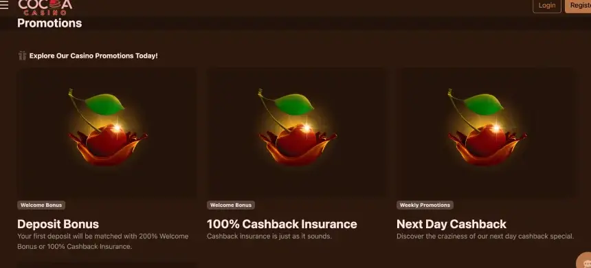 Cocoa Casino bonus codes